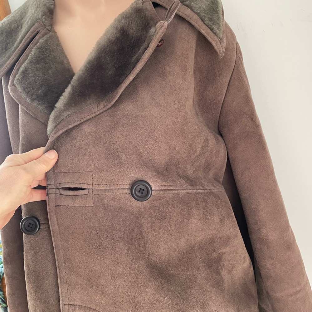 HOLT RENFREW 43”chest classic Californian rancher sheepskin coat real vintage - Picture 8 of 16